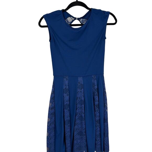 Weissman Dresses & Skirts - Weissman Cobalt Blue Lace Insert Dress Size SMALL Dance Competition